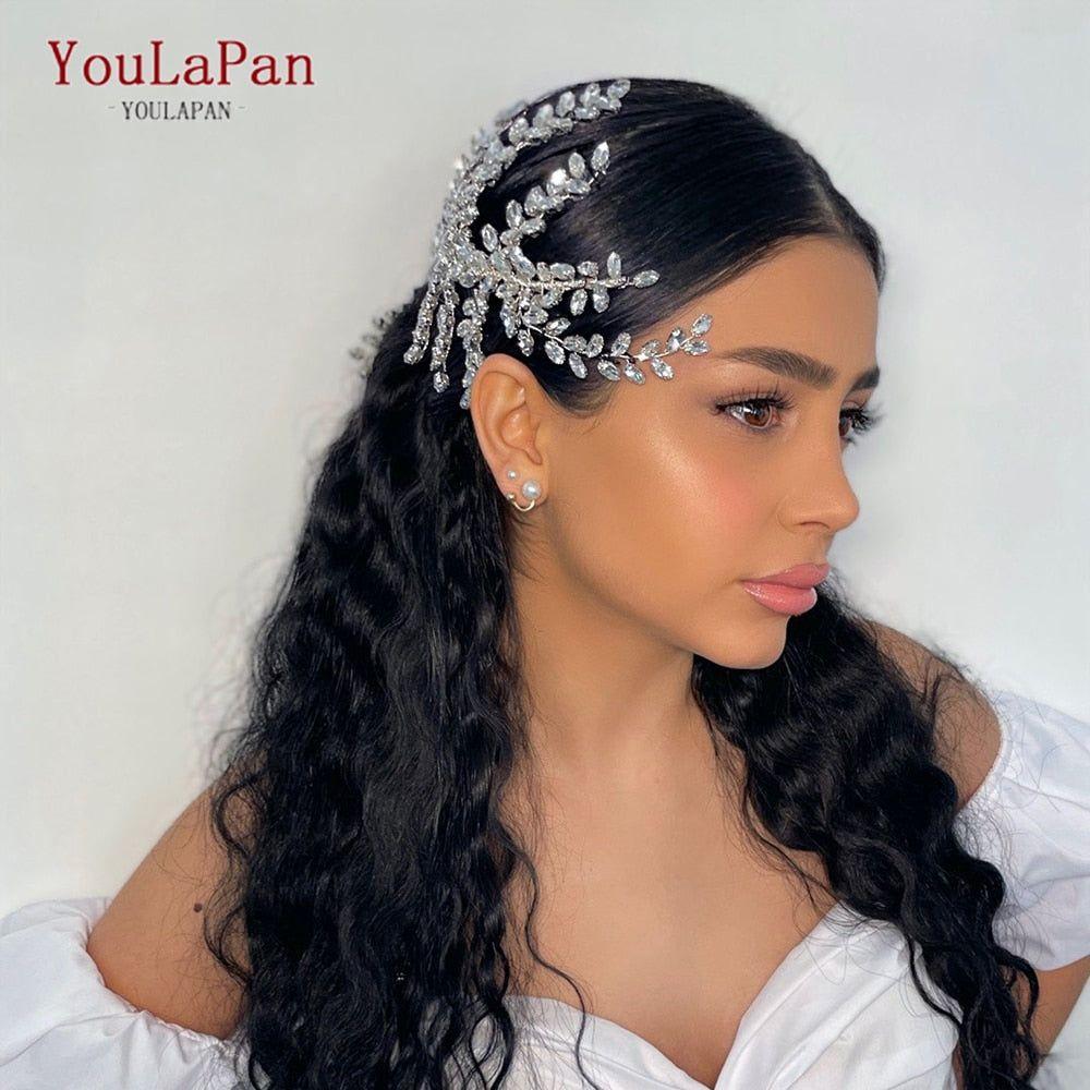 Bride Crown/Hair Vine With Rhinestones Luxury Bridal Headwear Accessories - Frimunt Clothing Co.