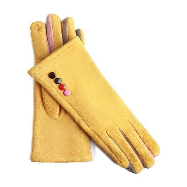 Fashion Women Winter Warm Suede Leather Touch Screen Glove Female Faux Rabit Fur Embroidery Plus velvet thick driving gloves H92 - Frimunt Clothing Co.