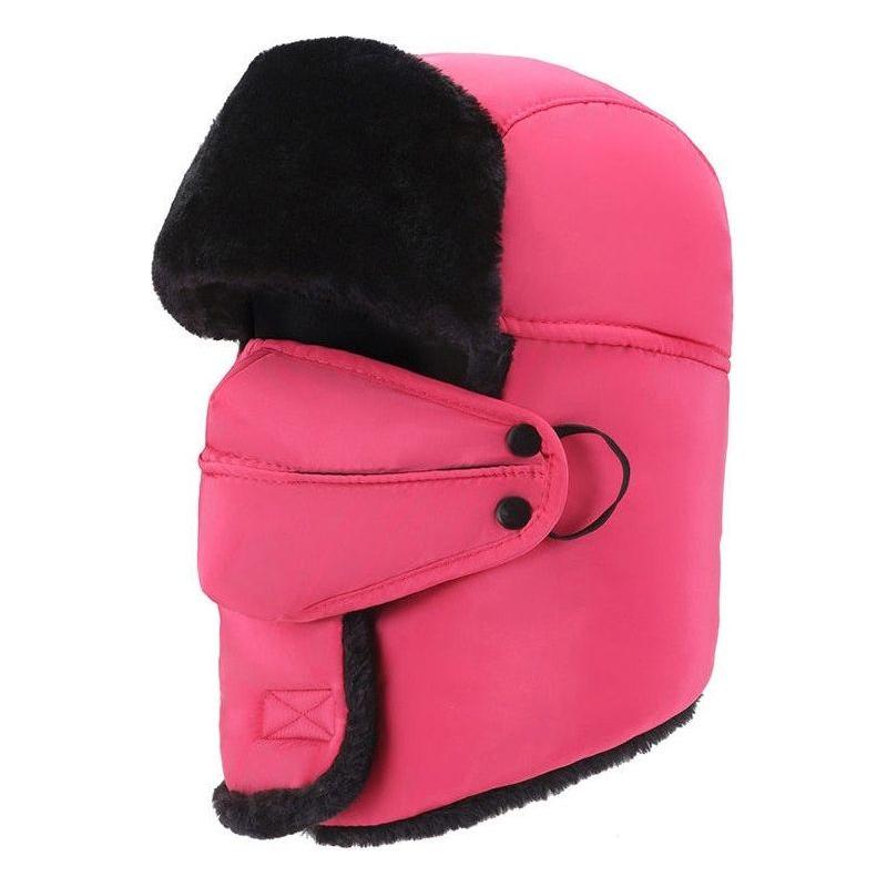 Women's Unisex Snow Very Warm Winter Hat Ears Protection Face Faux Fur Bomber Cap With Ear Flaps Windproof Mask Cold Hunting Hats - Frimunt Clothing Co.