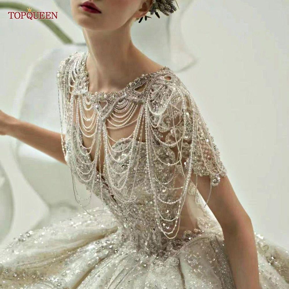 Luxury Bridal Rhinestone Crystals Tassel Shawl - Frimunt Clothing Co.