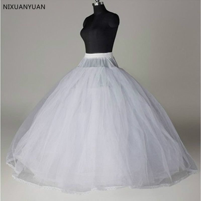 White 4/8 Layers Tulle Petticoat Wedding Dress Underskirt A-Line/Ball Gown