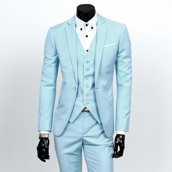 Men's Dress Suits Slim Fit Male Clothing (Jacket+Pants+Vest) 3Pcs