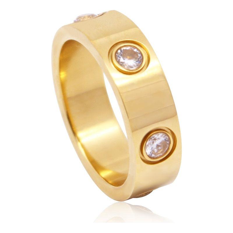 Luxury Circle Crystal Ring Stainless Steel Rose Gold Yellow Gold Silver Love Ring for Women - Frimunt Clothing Co.