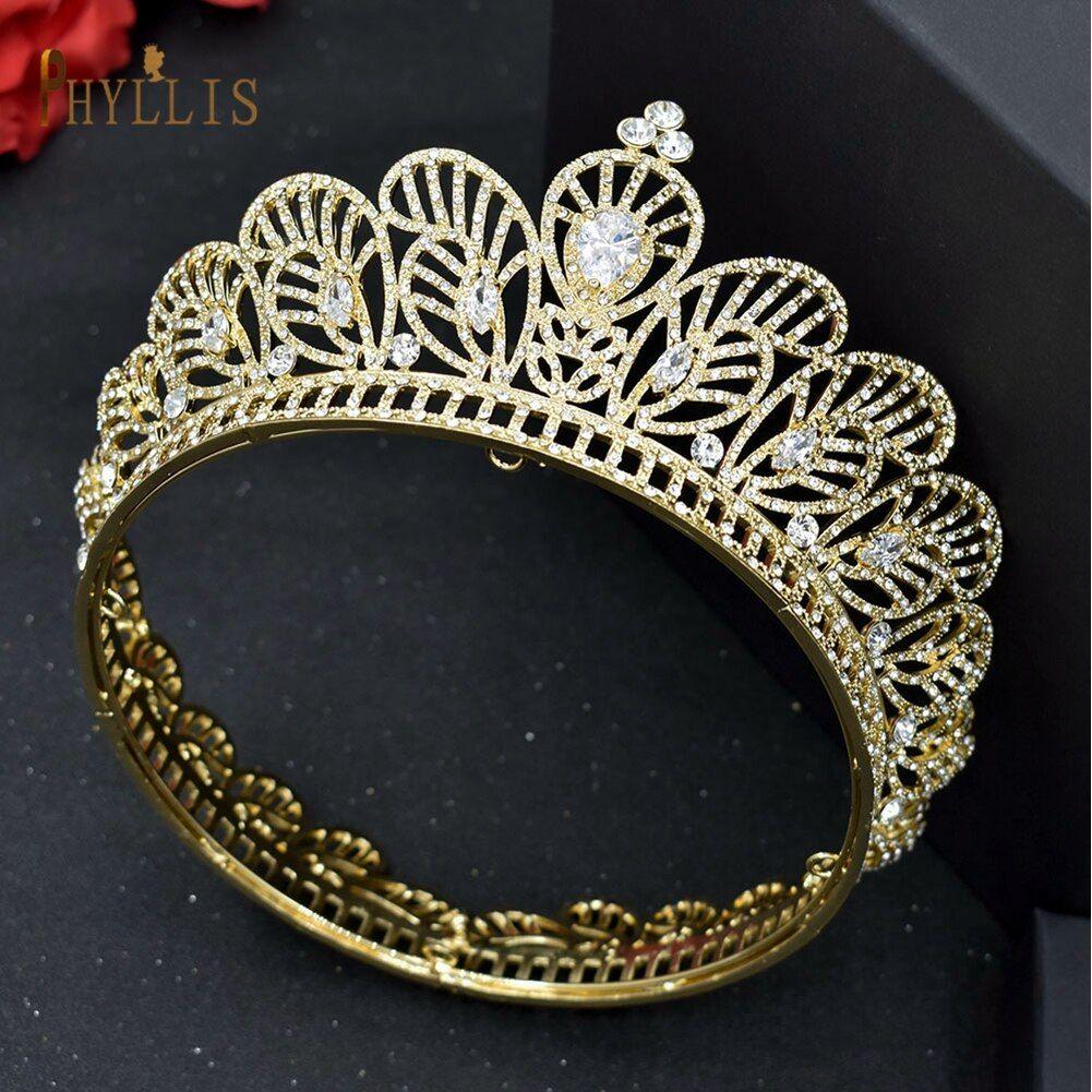 Luxury Bridal Crown Pageant Diadem Handmade Bridal Hair Jewelry - Frimunt Clothing Co.