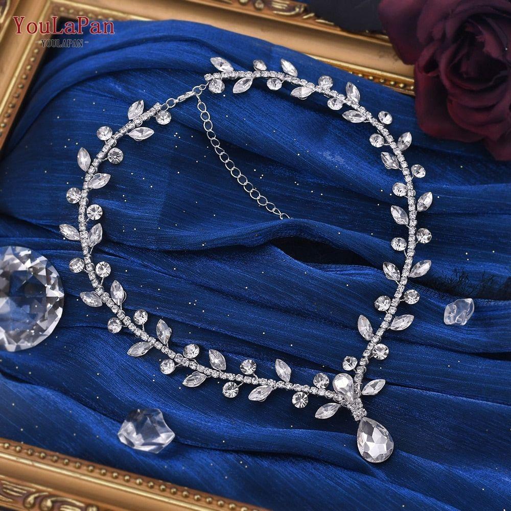 Bridal Pendant Necklace Water Drop Rhinestone Elegant Bridal Jewelry - Frimunt Clothing Co.