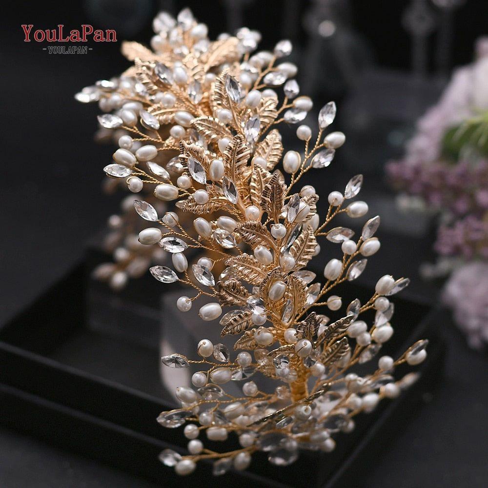 Shiny Rhinestones Bridal Headband Wedding Hair Accessories Handmade - Frimunt Clothing Co.
