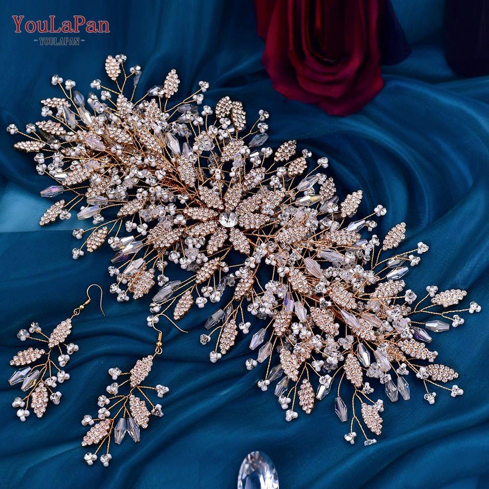 YouLaPan HP377 Ladies Wedding Crown Bridal Crowns for Brides Hair Accessories Metal Crystal Bridal Hair Band Wedding Tiara - Frimunt Clothing Co.