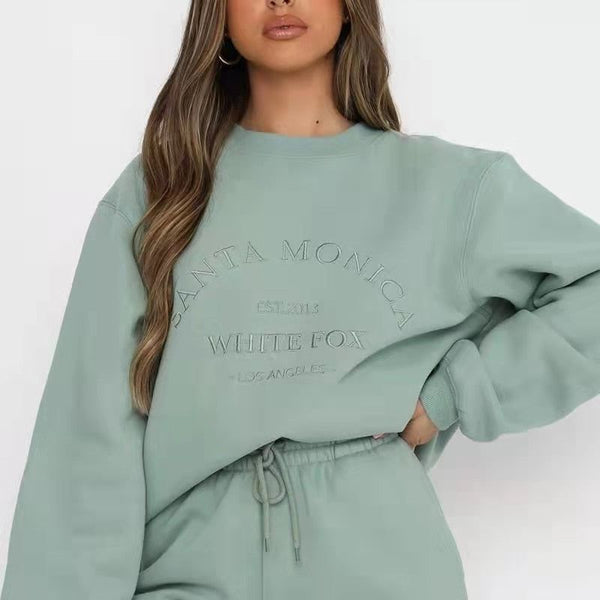 Women's Embroidered Vintage Oversized Sweatshirt Long Sleeve Casual - Frimunt Clothing Co.