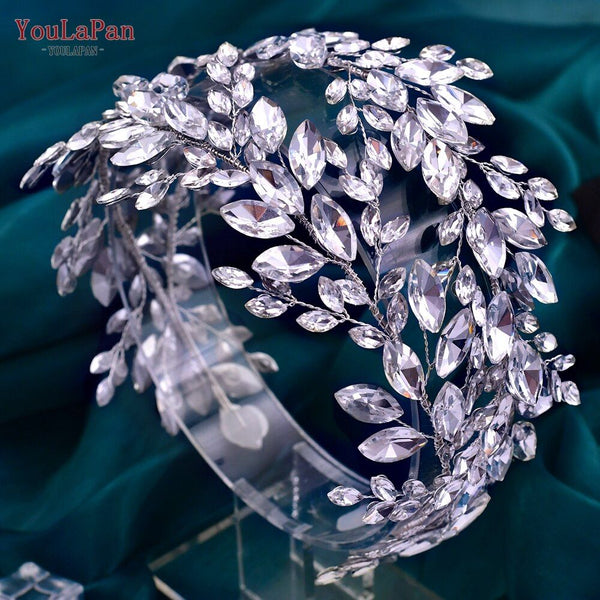 Luxurious Rhinestone Headband Silver Hair Accessories Bling Bride Tiaras - Frimunt Clothing Co.