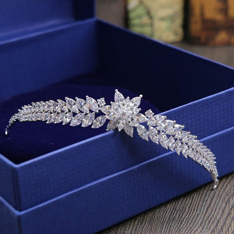 Gorgeous Cubic Zircon Wedding Tiara Headband Queen Princess Pageant Crown Bridal Jewelry - Frimunt Clothing Co.