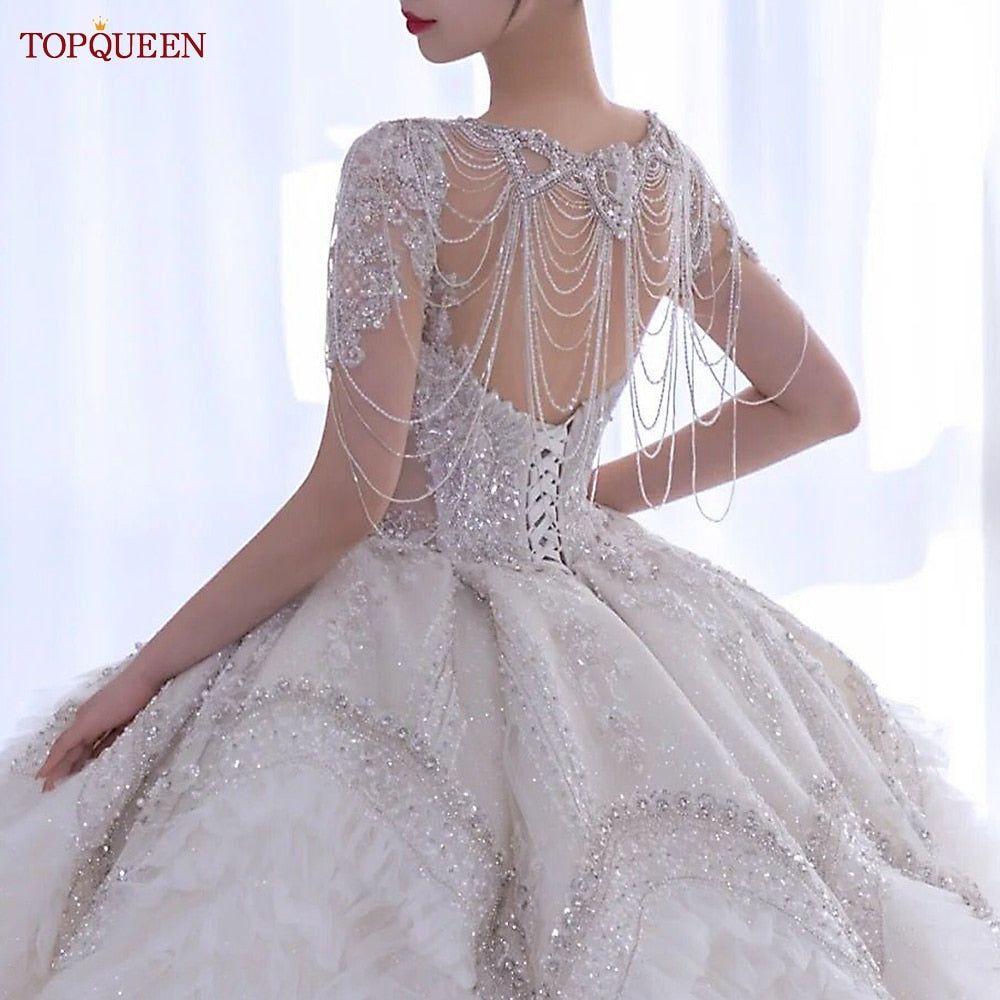 Luxury Bridal Rhinestone Crystals Tassel Shawl - Frimunt Clothing Co.