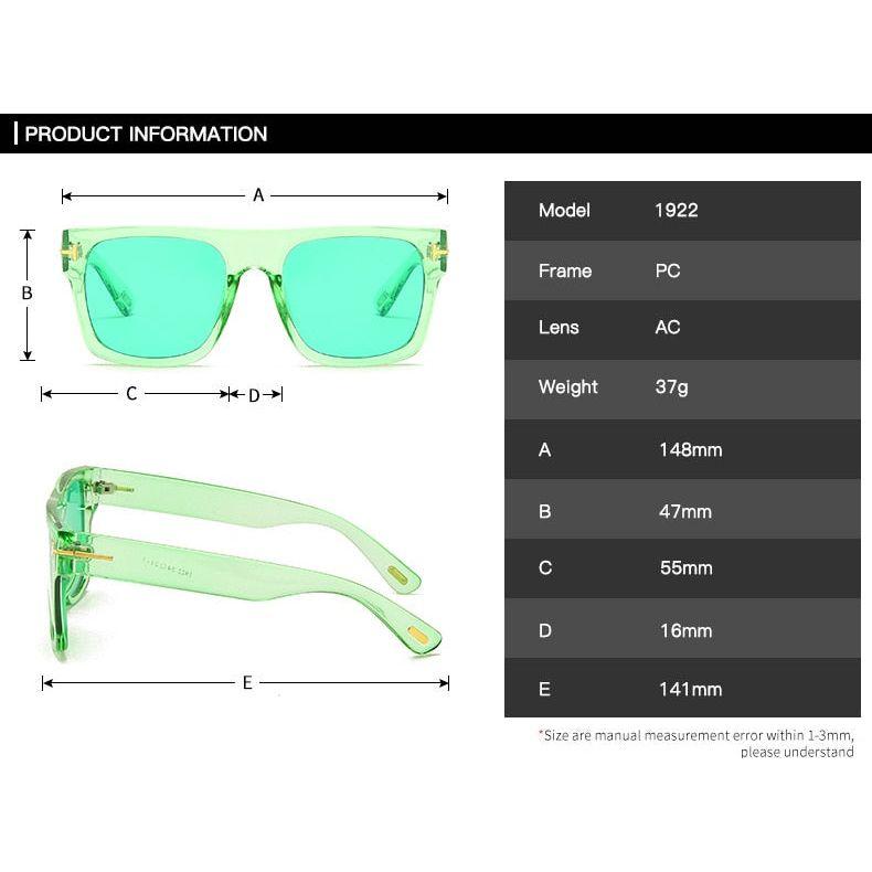 Cool Fashion High Quality Square Style Tom Sunglasses Unisex Vintage Sun Glasses UV400 - Frimunt Clothing Co.