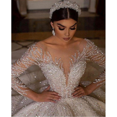 Julia Kui Custom Made Crystal Embroidered Wedding Dress - Frimunt Clothing Co.