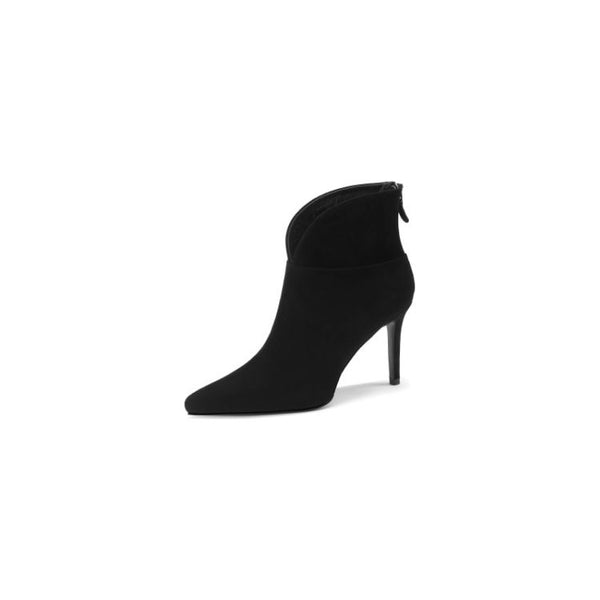 Women's Genuine Leather Pointed Toe Ankle Boots High Heel Elegant Classic Leather Booties - Frimunt Clothing Co.