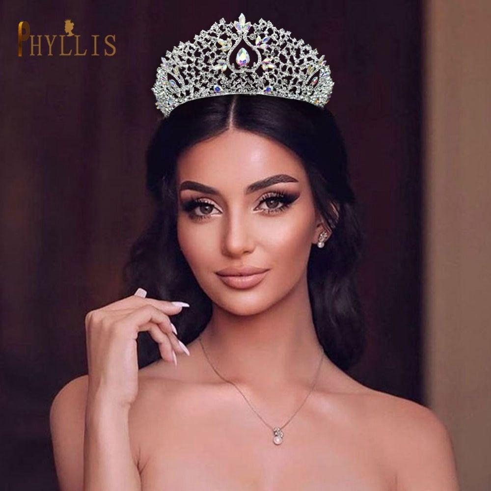 Luxury Bridal Crown Pageant Diadem Handmade Bridal Hair Jewelry - Frimunt Clothing Co.