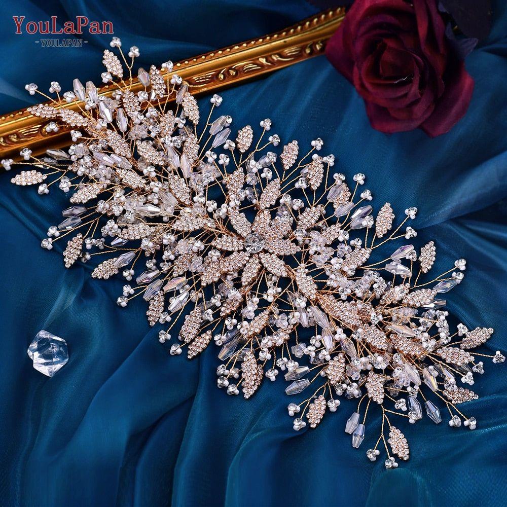 YouLaPan HP377 Ladies Wedding Crown Bridal Crowns for Brides Hair Accessories Metal Crystal Bridal Hair Band Wedding Tiara - Frimunt Clothing Co.