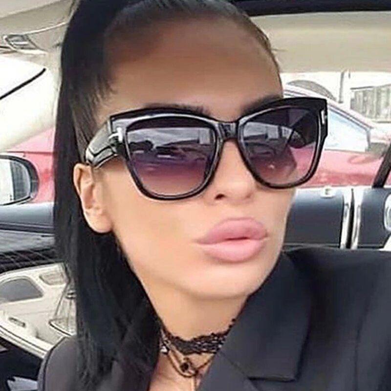 Women's Oversized Cat Eye Sunglasses Famous Brand Inspired Classic Eyewear Gradient UV400 - Frimunt Clothing Co.