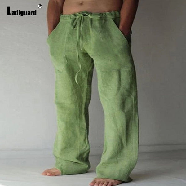 Men's Beachwear New Design Linen Pants Casual Drawstring Trouser Plus Sizes Solid Colors - Frimunt Clothing Co.