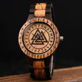 BOBO BIRD Wood Norse Rune Compass Men's Watches Luxury Wooden Strap Bamboo Gift Box - Frimunt Clothing Co.
