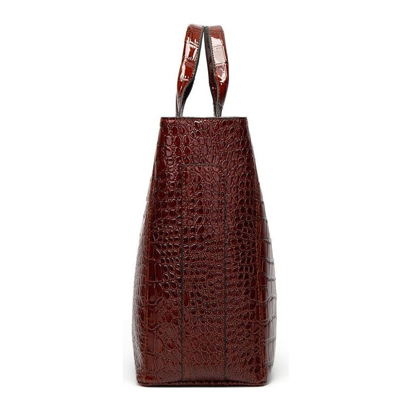 Large Capacity Multi-Functional Handbags 3 Piece Set Croco Pattern Eco Leather - Frimunt Clothing Co.