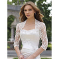 3/4 Sleeve Length Wedding Lace Jacket Bridal Lace Bolero - Frimunt Clothing Co.