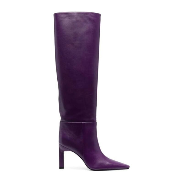 High Quality Leather Sexy Thin Heel Pointed Toe Knee High Boots Spring Autumn - Frimunt Clothing Co.