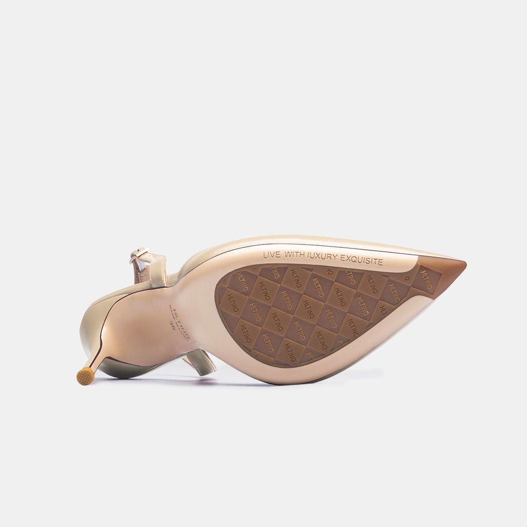 Summer High Heel Backstrap Silk Pointed Toe Bridal Pumps With Buckle - Frimunt Clothing Co.