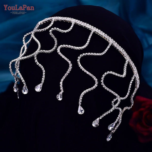 Luxury Bridal Hair Ornaments Rhinestones Headband - Frimunt Clothing Co.