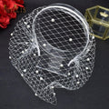 Bridal Birdcage Blusher Veil Crystals Face Veils Fascinator - Frimunt Clothing Co.