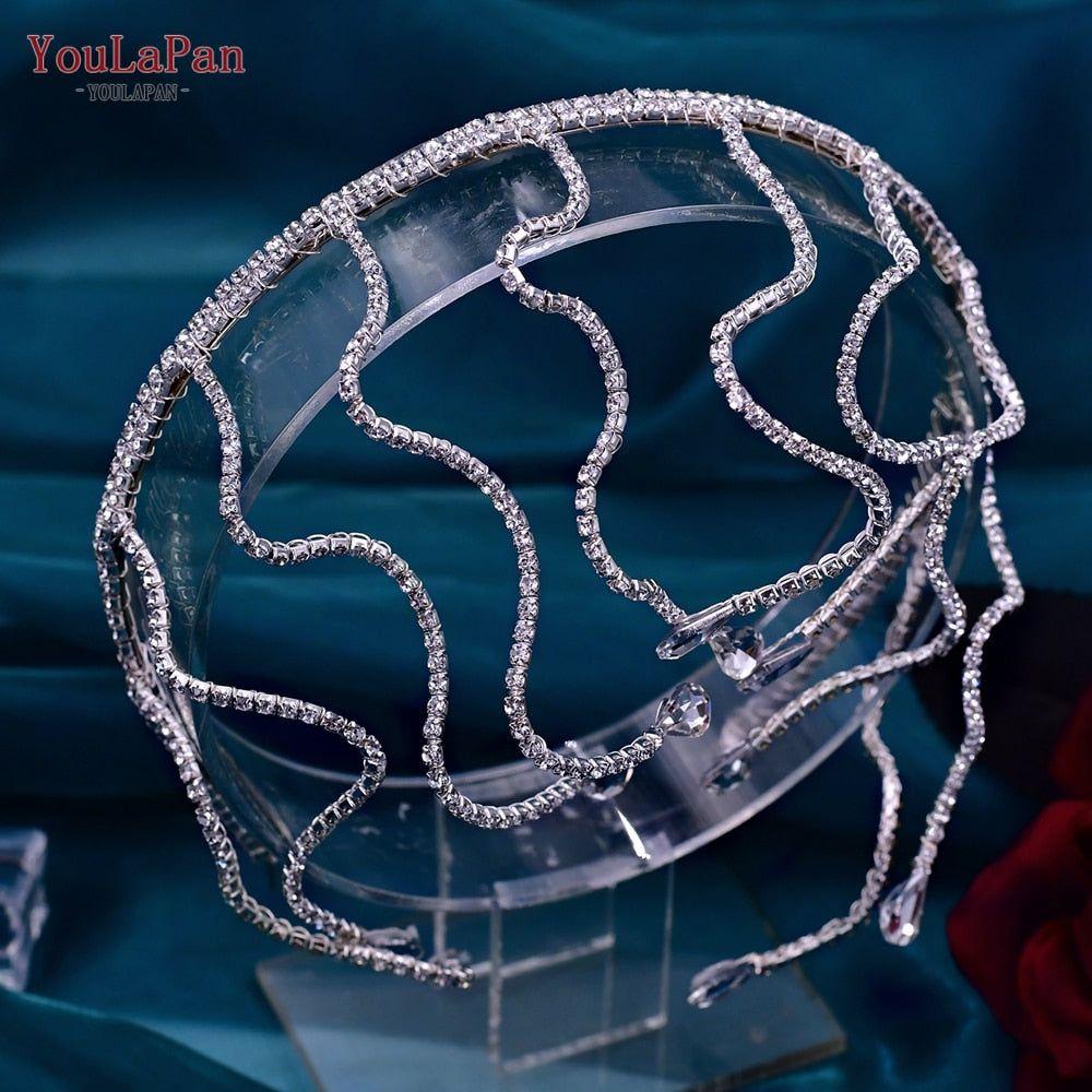 Luxury Bridal Hair Ornaments Rhinestones Headband - Frimunt Clothing Co.
