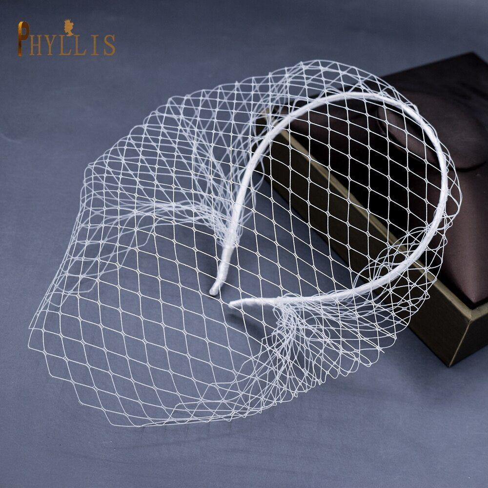Bridal Birdcage Blusher Veil Crystals Face Veils Fascinator - Frimunt Clothing Co.