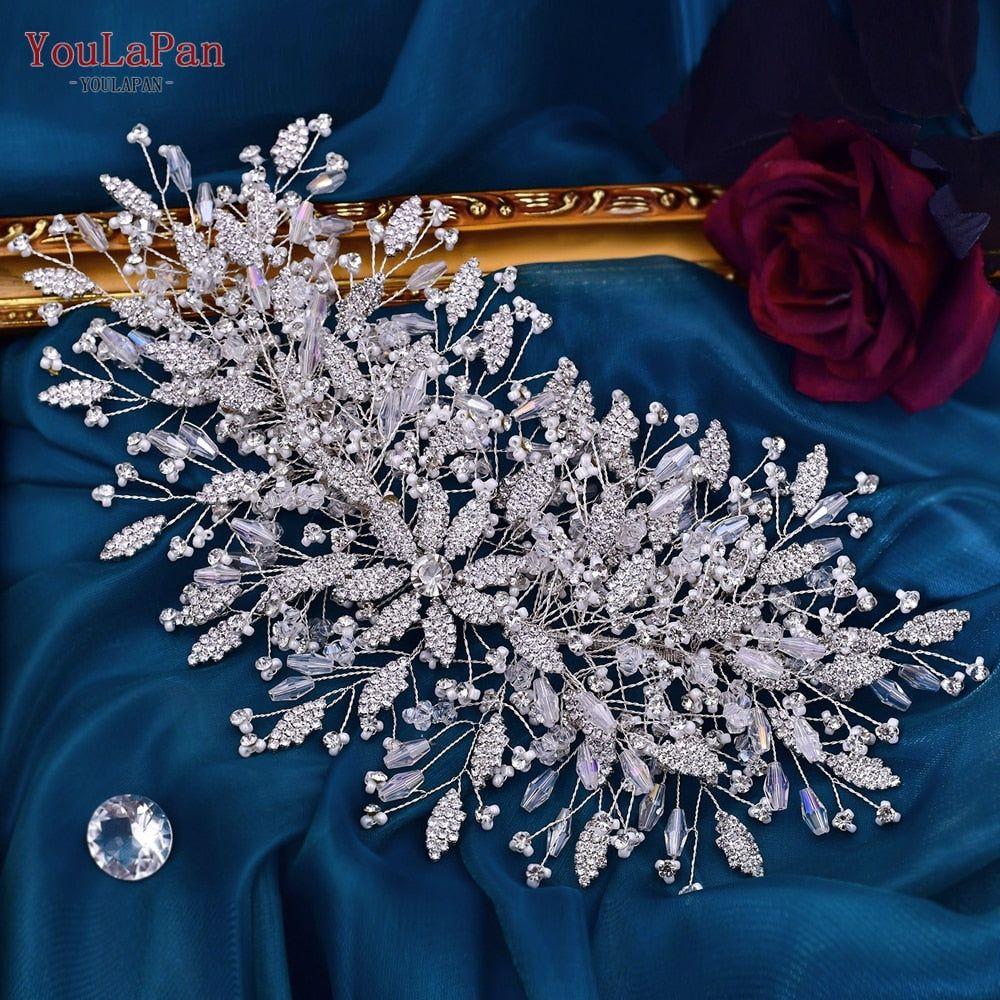 YouLaPan HP377 Ladies Wedding Crown Bridal Crowns for Brides Hair Accessories Metal Crystal Bridal Hair Band Wedding Tiara - Frimunt Clothing Co.