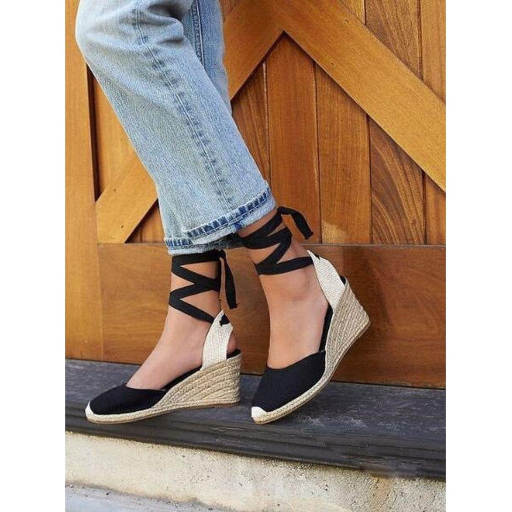 Women's Espadrille Wedge Platform Comfortable Lace Up Summer Shoes - Frimunt Clothing Co.