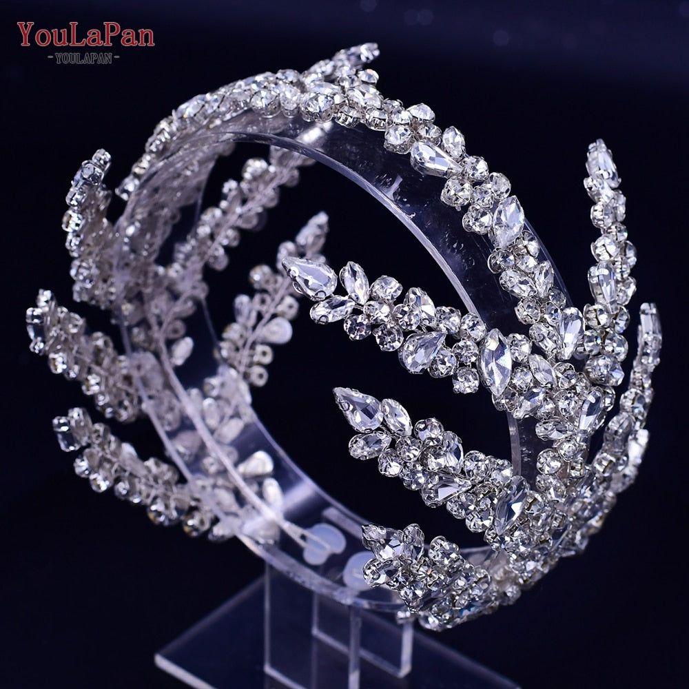 Shiny Rhinestones Bridal Headband Wedding Hair Accessories Handmade - Frimunt Clothing Co.