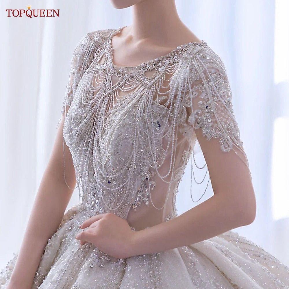 Luxury Bridal Rhinestone Crystals Tassel Shawl - Frimunt Clothing Co.