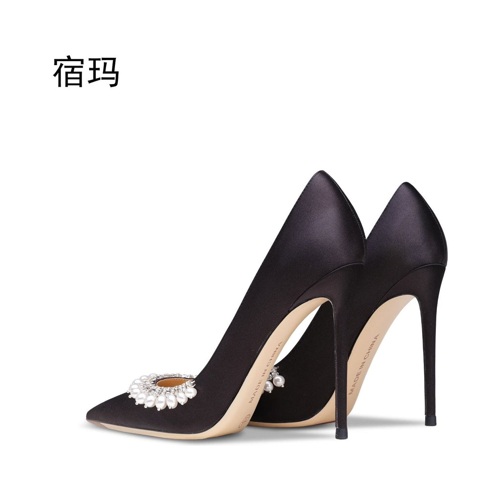 Beaded High Heel Luxury Fashion Pointed Toe Stiletto Wedding Pumps - Frimunt Clothing Co.