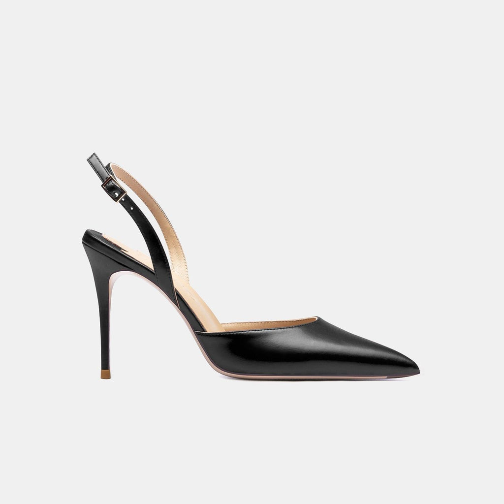 Summer High Heel Backstrap Silk Pointed Toe Bridal Pumps With Buckle - Frimunt Clothing Co.