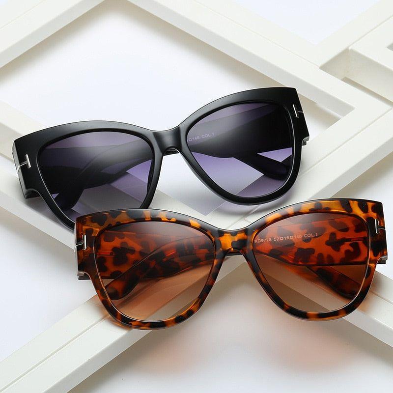 Women's Oversized Cat Eye Sunglasses Famous Brand Inspired Classic Eyewear Gradient UV400 - Frimunt Clothing Co.