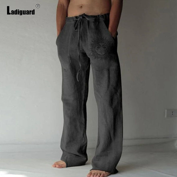 Men's Beachwear Linen Pants Drawstring Trouser Plus Sizes Assorted Colors & Prints - Frimunt Clothing Co.