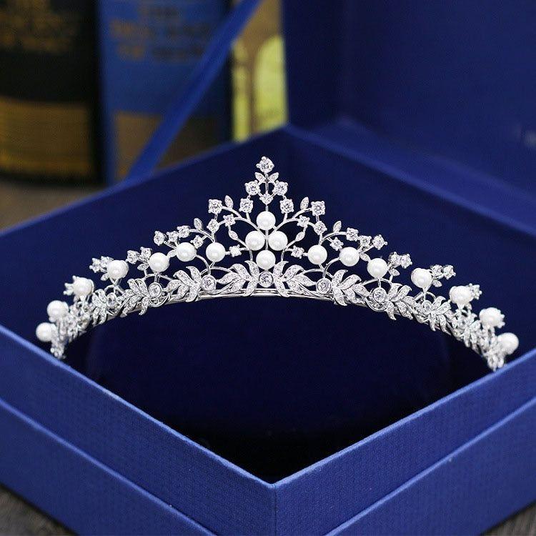 Gorgeous Cubic Zircon Wedding Tiara Headband Queen Princess Pageant Crown Bridal Jewelry - Frimunt Clothing Co.