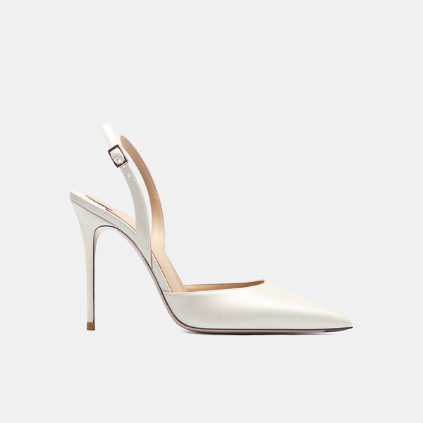 Summer High Heel Backstrap Silk Pointed Toe Bridal Pumps With Buckle - Frimunt Clothing Co.