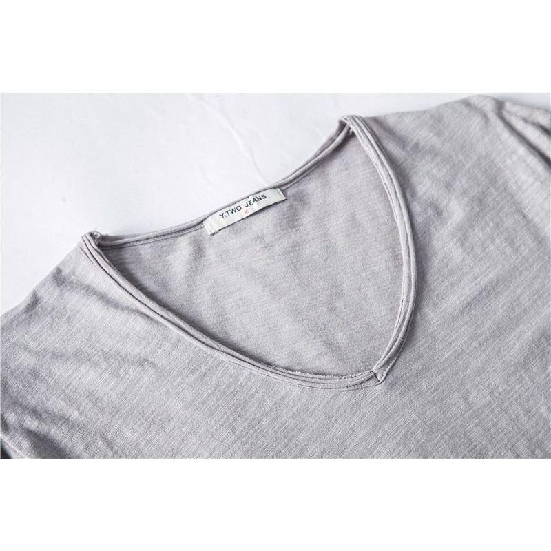 Men's T-Shirts Set 3PCS 100% Cotton Solid Colors Casual V-Neck Short Sleeve Soft Feel High Quality Tees - Frimunt Clothing Co.