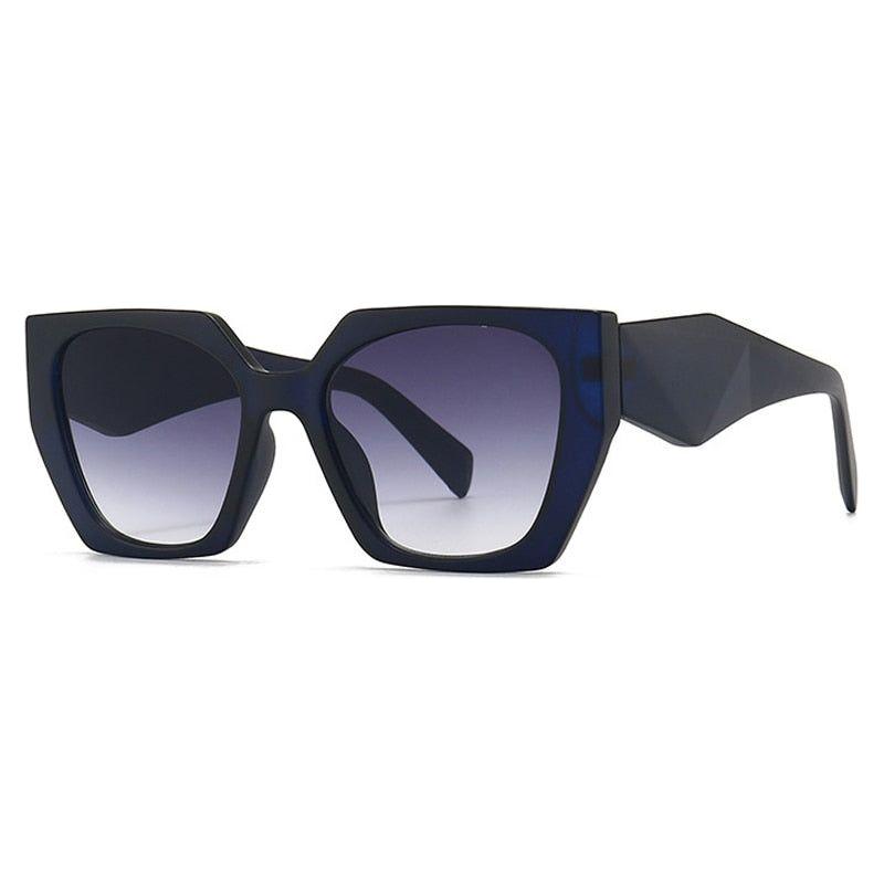 Women's Retro Polygon Cat Eye Colorful Sunglasses Clear Gradient Shades UV400 - Frimunt Clothing Co.