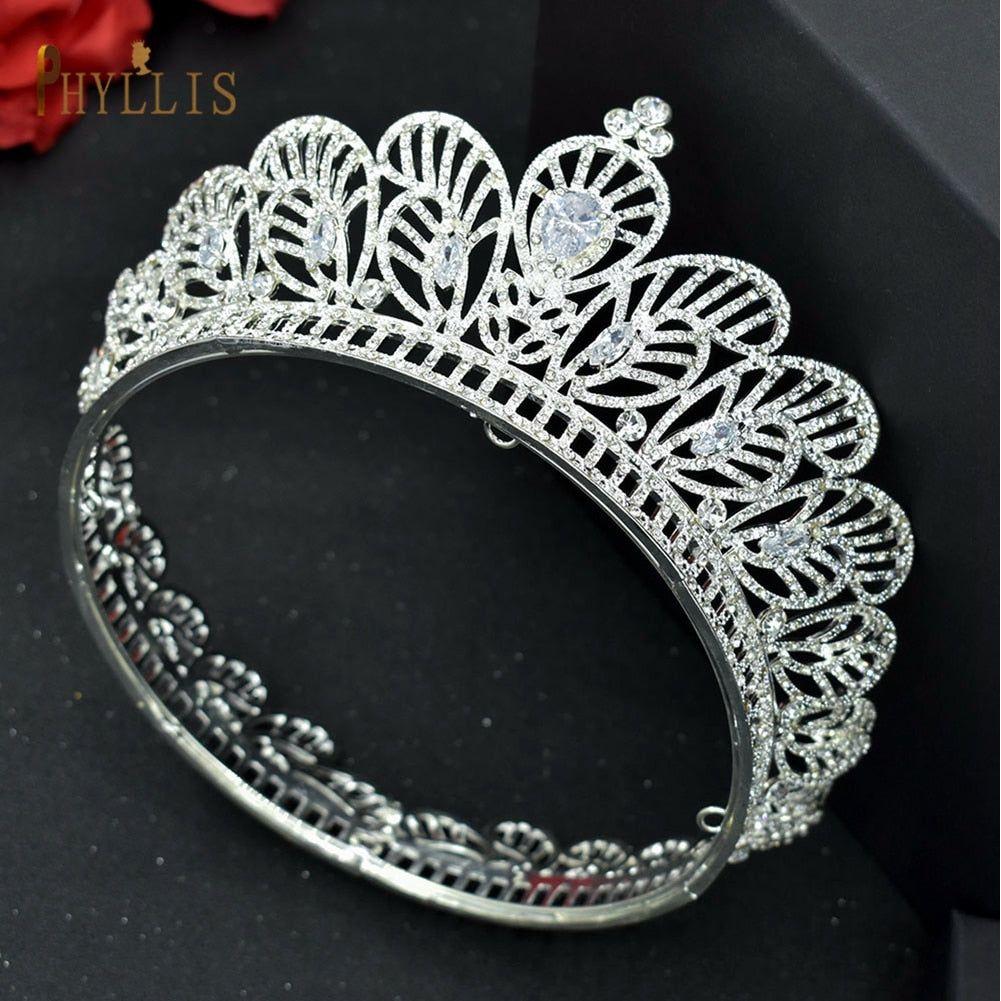Luxury Bridal Crown Pageant Diadem Handmade Bridal Hair Jewelry - Frimunt Clothing Co.