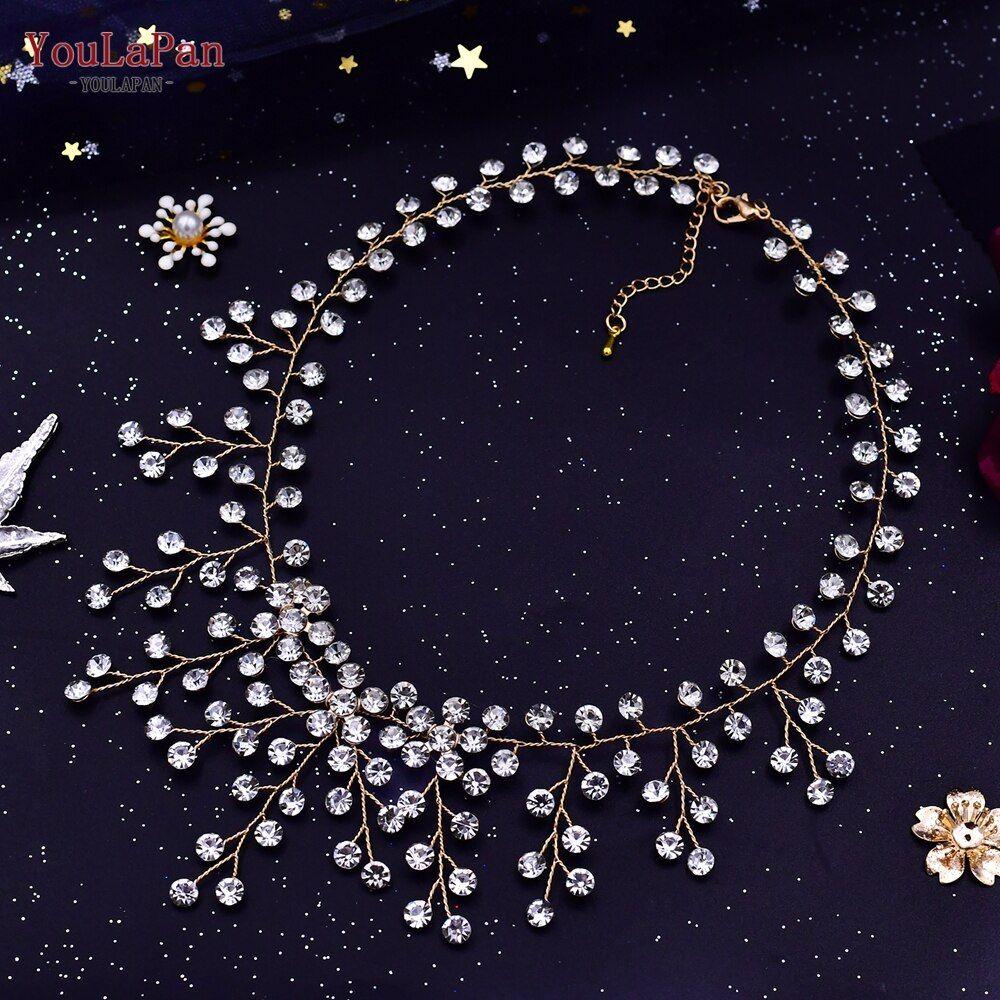 Shiny Crystal Cascade Bridal Necklace Luxury Rhinestones Bridal Jewelry - Frimunt Clothing Co.