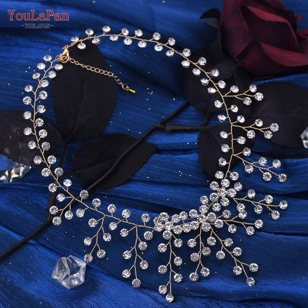 Shiny Crystal Cascade Bridal Necklace Luxury Rhinestones Bridal Jewelry - Frimunt Clothing Co.