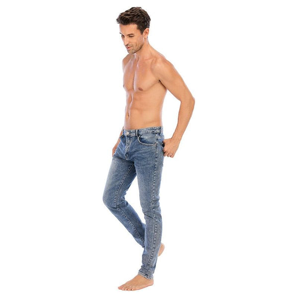 Men's Distressed Slim Fit Jean Pants Non Ripped Casual