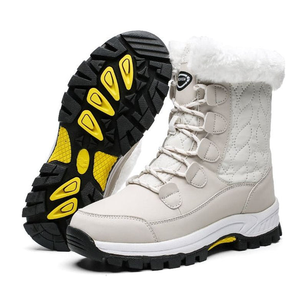 Women's Warm Ankle Winter Snow Boots Comfort Casual Lace-Up Thick Platform