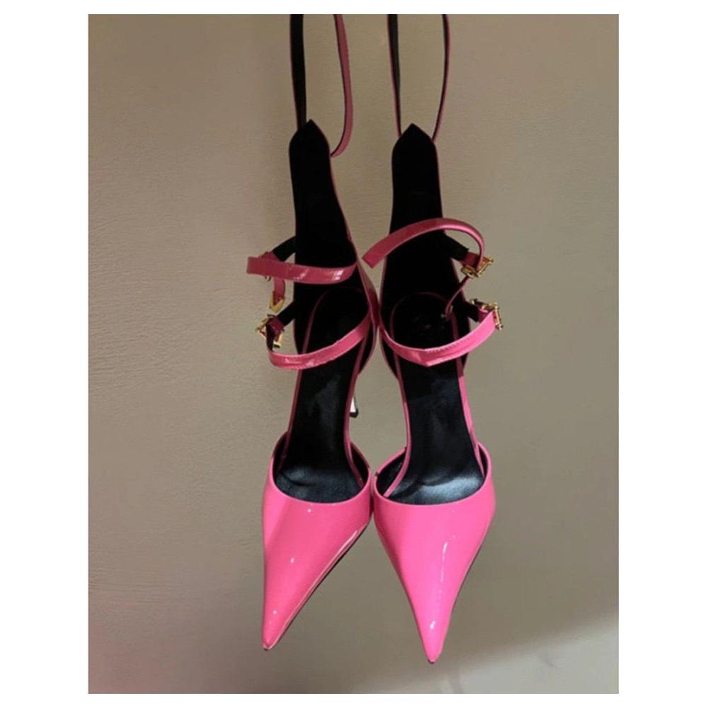 New High-end Metal Heel Stiletto Pointy Toe Triple Strap Pumps - Frimunt Clothing Co.
