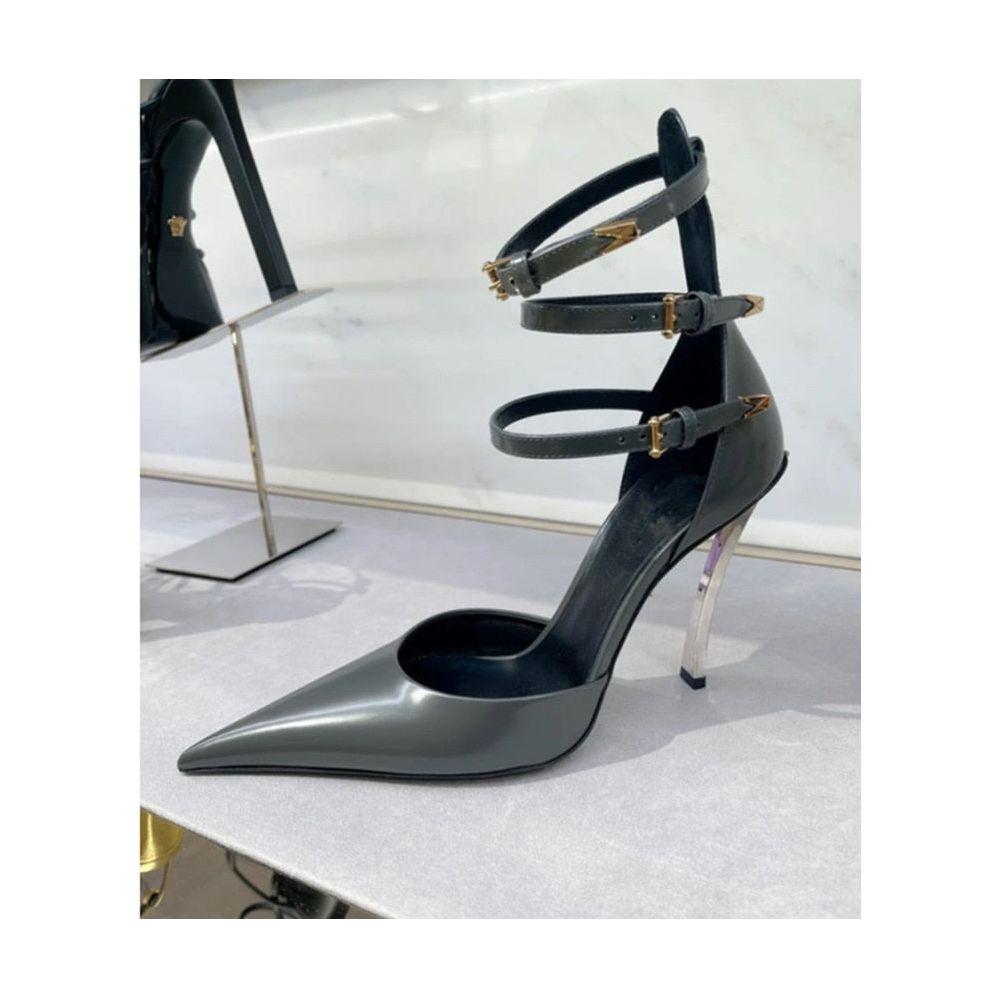 New High-end Metal Heel Stiletto Pointy Toe Triple Strap Pumps - Frimunt Clothing Co.